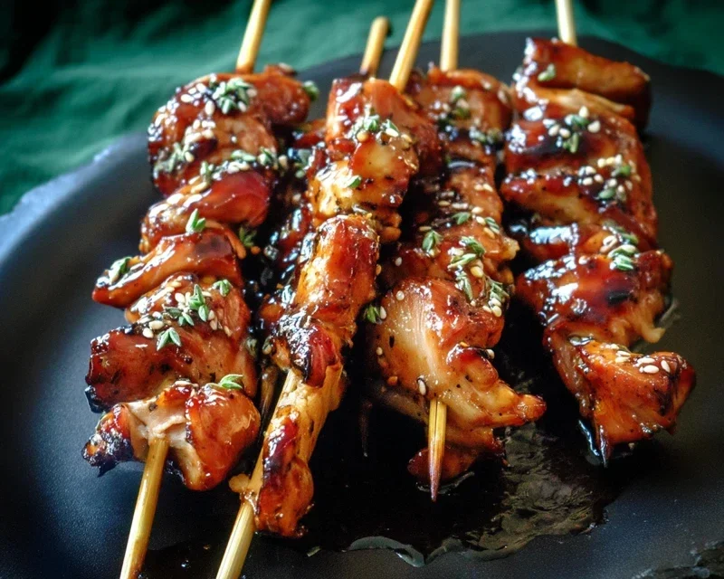 Sticky Bourbon Extract Extract Chicken Skewers