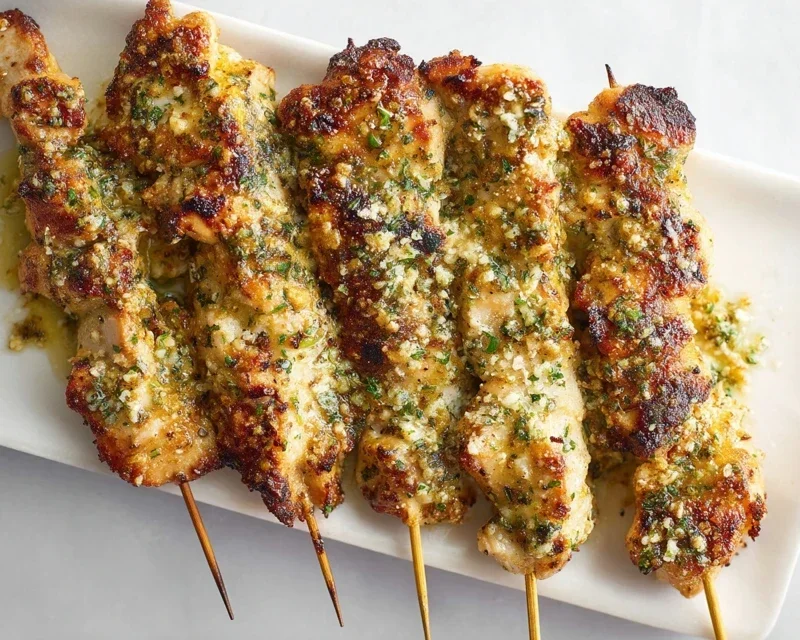 Garlic Parmesan Chicken Skewers