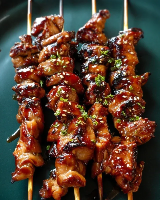 Sticky Bourbon Extract Extract Chicken Skewers
