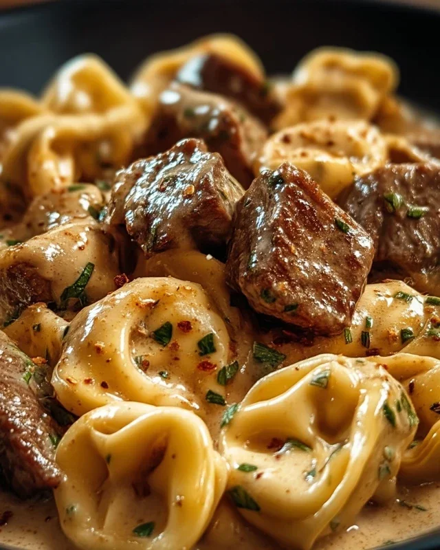 Cracked Garlic Steak Tortellini in Creamhouse Sauce Bliss