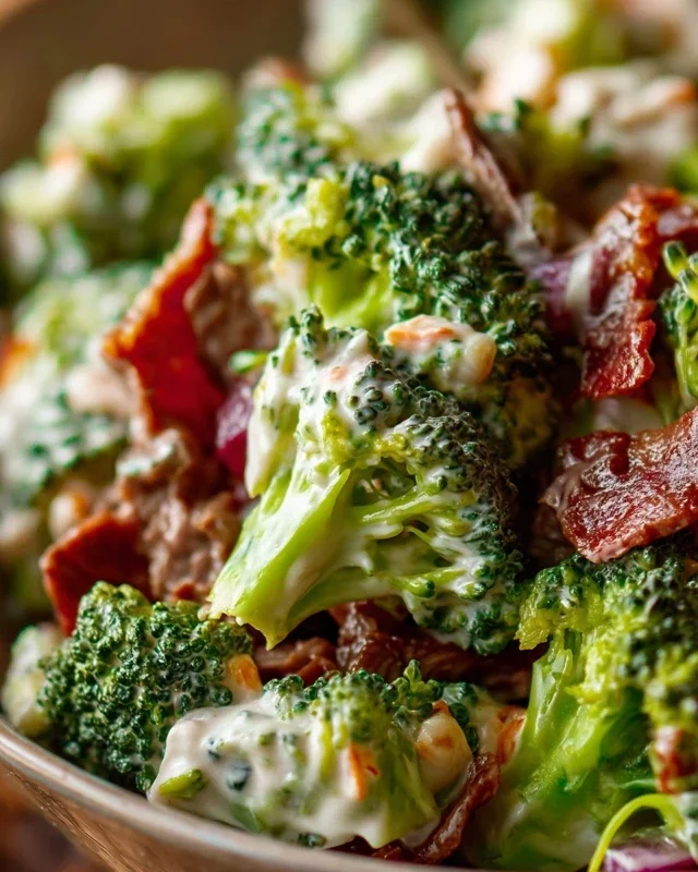 Broccoli Salad with Beef Beef Bacon Recipe