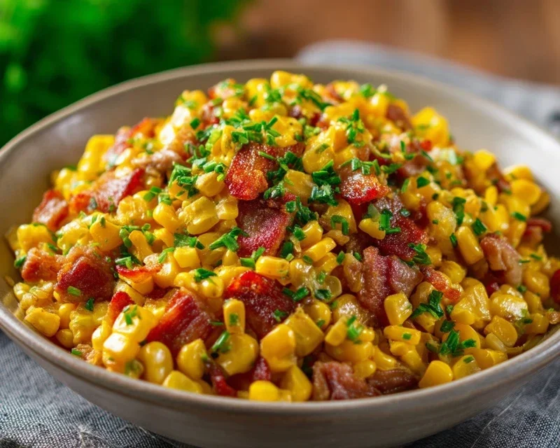 Fresh Corn and Beef Beef Bacon Side Dish