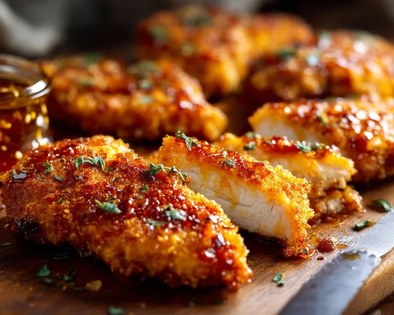 Baked Crunchy Hot Honey Chicken
