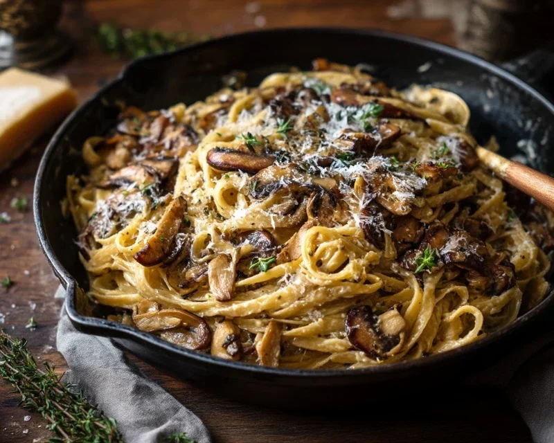 Caramelized Leek and Mushroom Gruyere Pasta