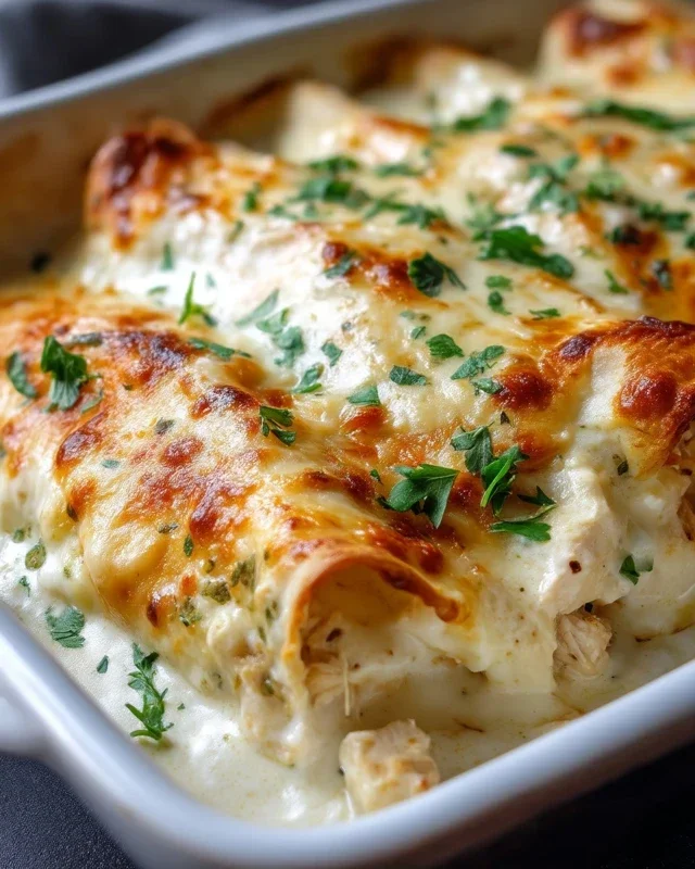 Creamy White Chicken Enchiladas