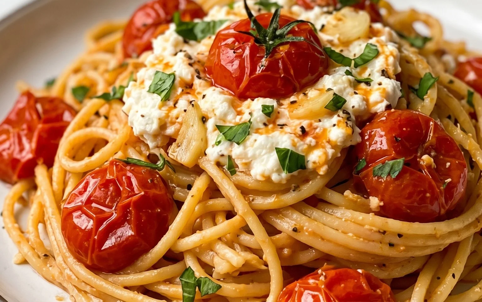 Roasted Tomato and Garlic Ricotta Pasta