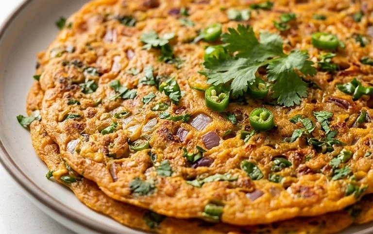 Masoor Dal Chilla | Savory Red Lentil Pancakes