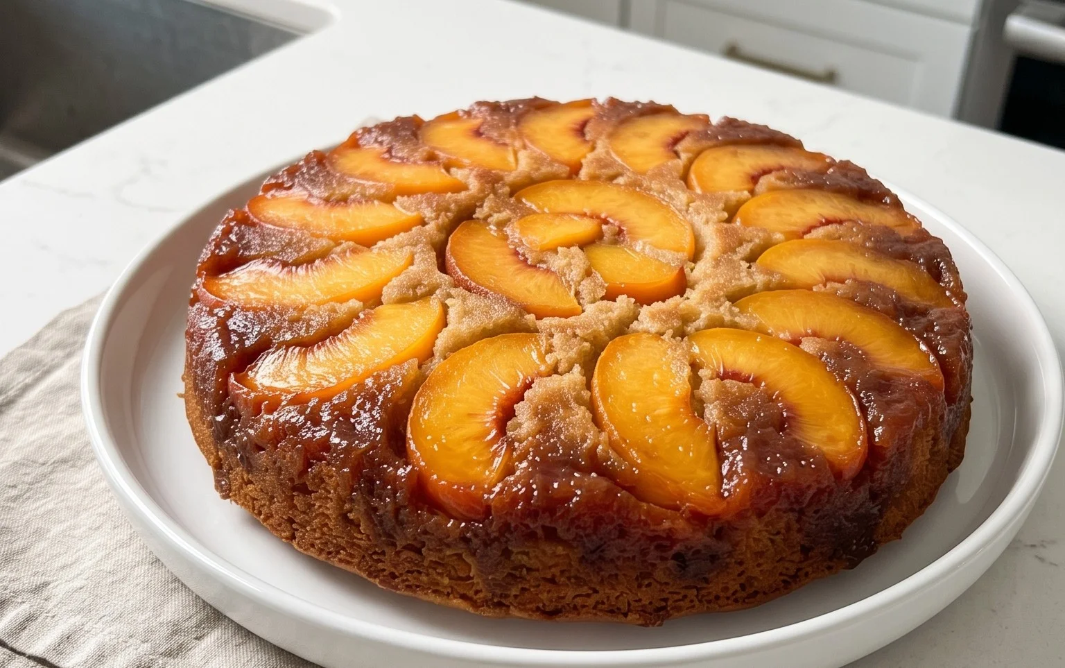 Peach Upside-Down Cake Recipe