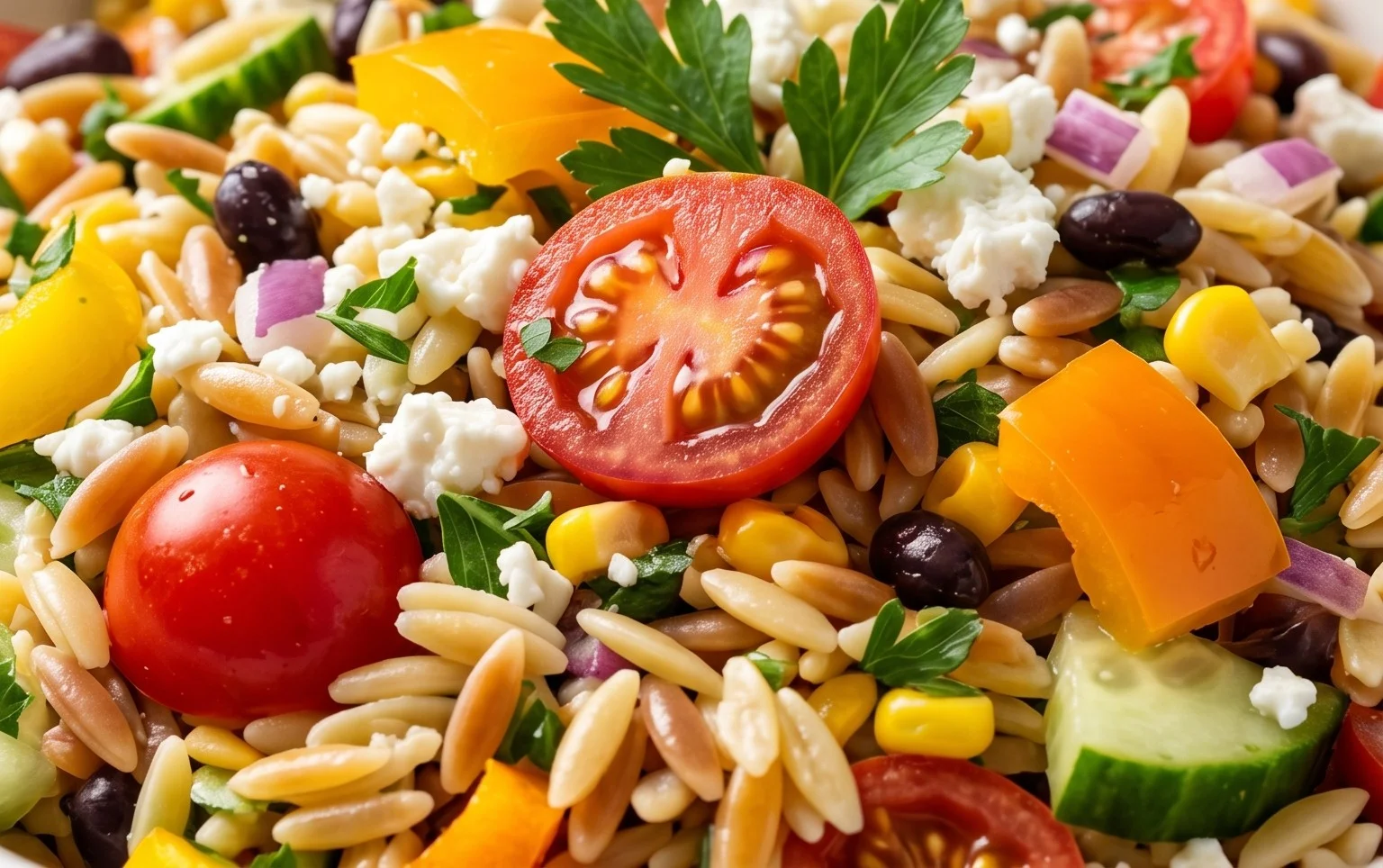 Rainbow Orzo Salad
