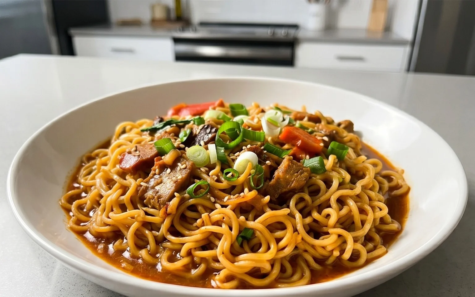 Easy Saucy Ramen Noodles