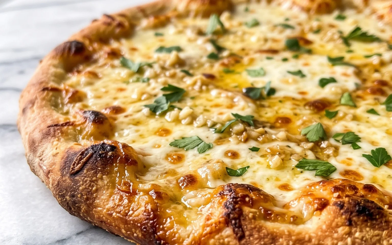 buttery garlic pizza