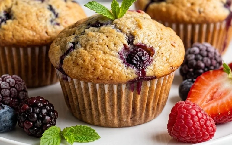 Bakery Style Mixed Berry Muffins | with Frozen Berries