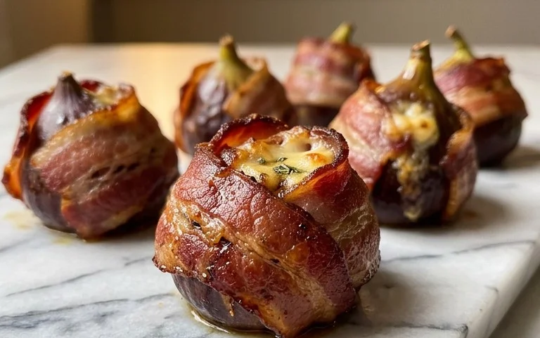 Beef Bacon Wrapped Stuffed Figs
