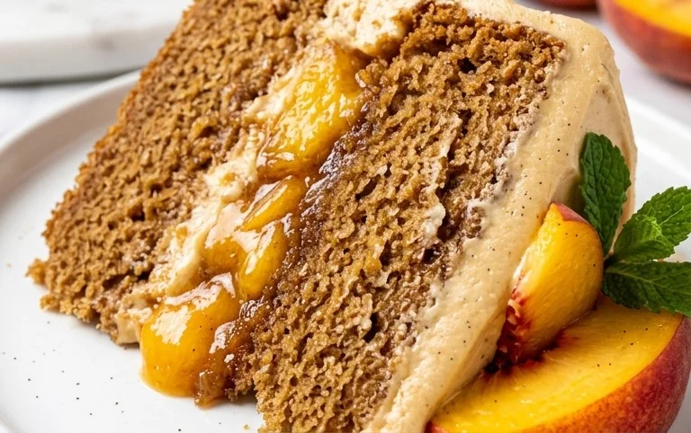 Brown Sugar Layer Cake with Peach Filling