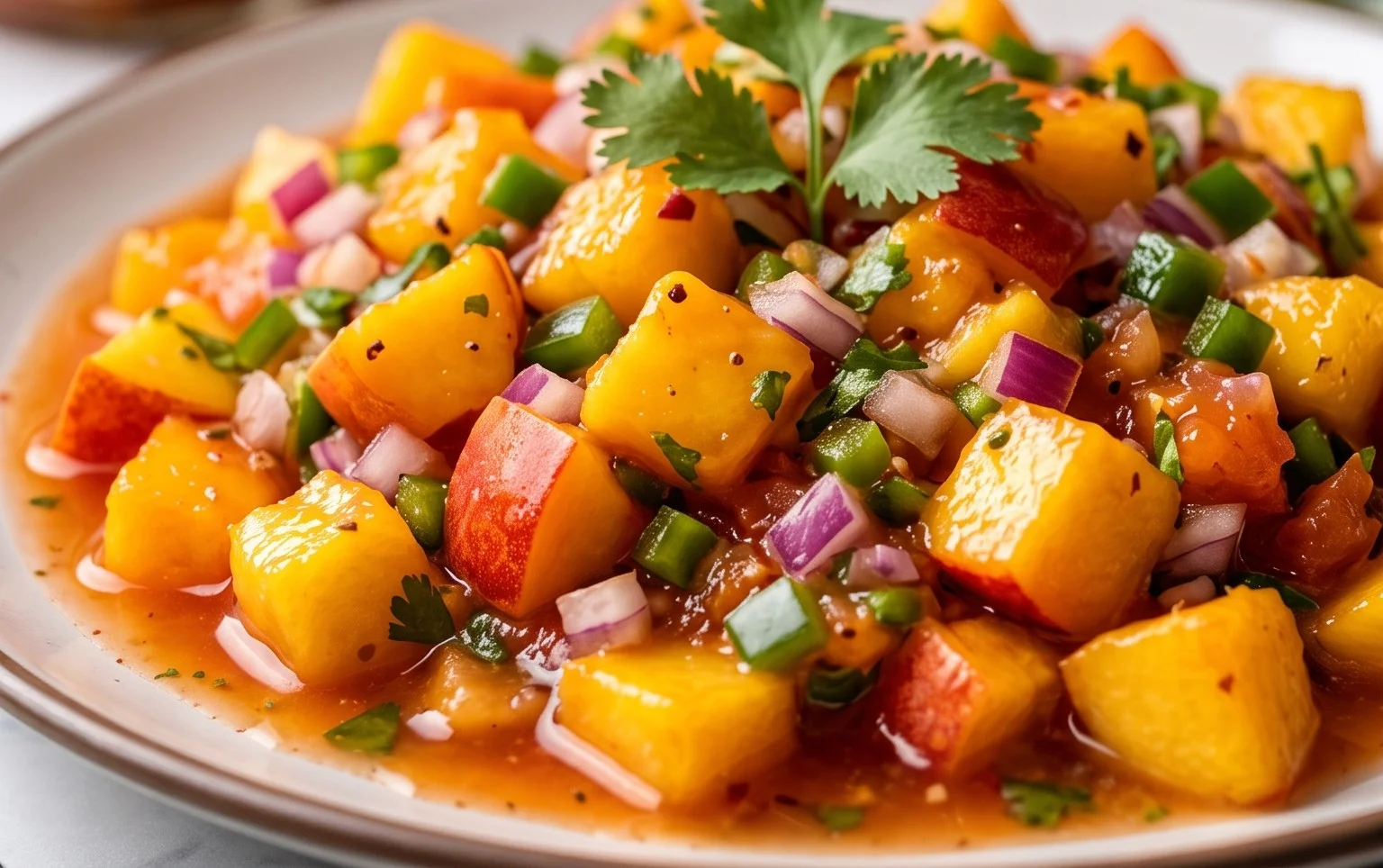 Sweet & Spicy Peach Salsa Canning Recipe