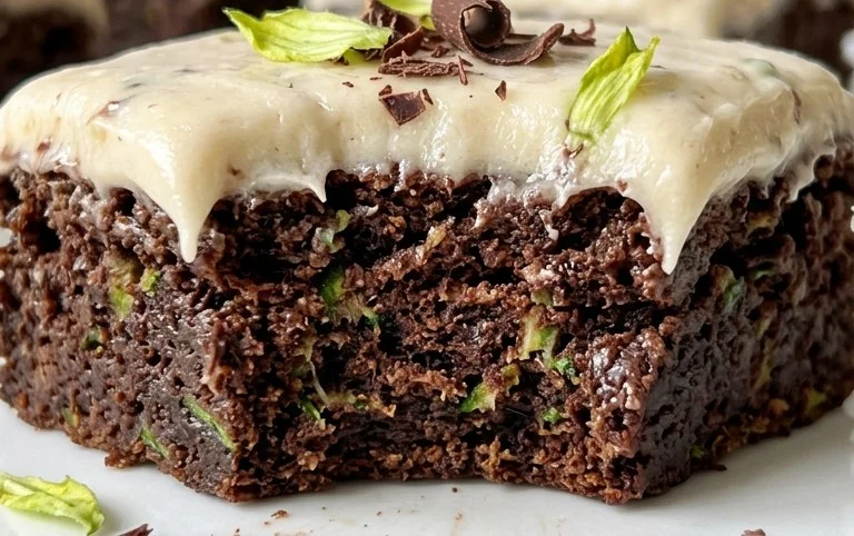Zucchini Brownies with 1 minute Frosting!