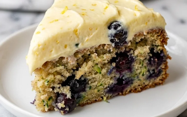 Blueberry Zucchini Cake with Lemon Buttercream