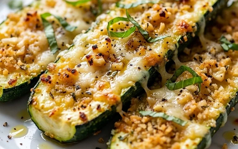 Irresistibly Crunchy Garlic Parmesan Roasted Zucchini