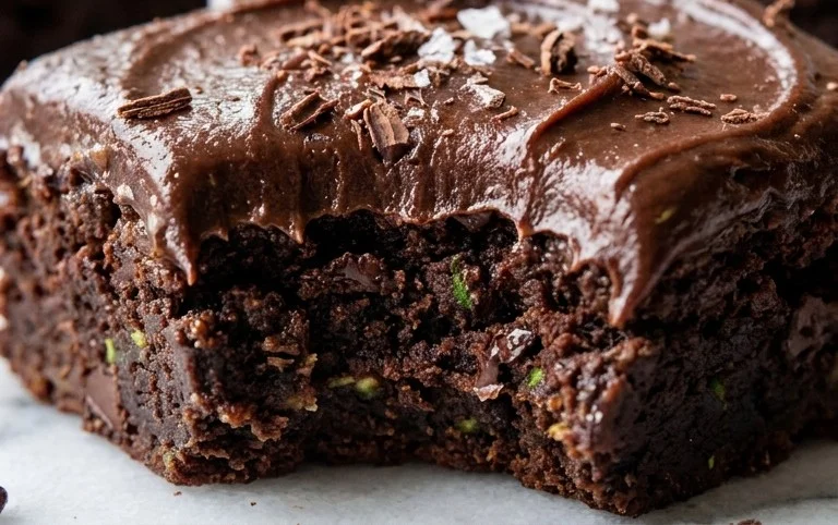 Zucchini Brownies with 1 minute Frosting!