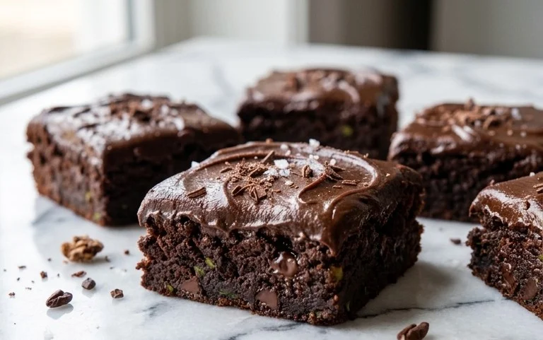 Zucchini Brownies with 1 minute Frosting!